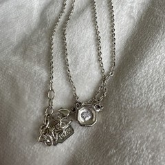 Vintage 1928 Brand Jewelry Crystal Octagon Silvertone Necklace 18”