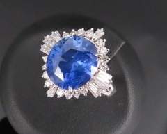 GIA 5.14ct Cornflower Blue Sapphire & 0.69ct Diamond Platinum Ring, Size 5.75