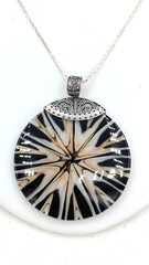 Vintage MERAR Shell Pendant Necklace Sterling Silver 925 Indonesia Statement