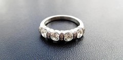 Art Deco Style Lab Created Diamond Anniversary Wedding 14K White Gold FN Ring