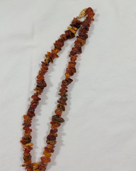 Vintage Natural Raw Baltic Amber Beaded Necklace 16″ w/Gold Filigree Box Clasp