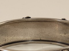 Vintage Silver Tone Repousse Grape Leaves Vine Bangle Bracelet Jewelry Hinged