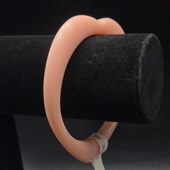 Pink Acrylic Heart Bangle Bracelet Vintage NOS Made in Japan