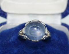 13 CT Star Sapphire Arts and Crafts Platinum & 14K White Gold Ring