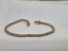 JOAN RIVERS Vintage Purple Lavender Crystal Rhinestone Tennis Bracelet 7.5″