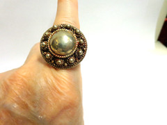 Vintage sterling silver one inch round shape sz 8.25 wgt 10grams concho style