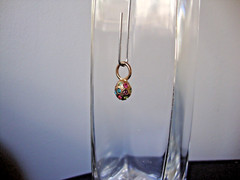 VINTAGE 2-SIDED BALL MULTICOLOR PASTEL RHINESTONE CLUSTER GOLD TONE PENDANT