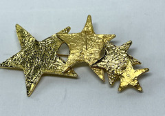 Casual Corner Celestial Stars Brooch 3″ Wide