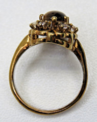 Vintage Uncas Mfg Co 14Kt HGE Electroplated Ladies Tiger Eye Size 6 Ring