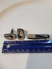 LORE Midcentury Modernist sterling silver CUFFLINKS with TIE BAR — Bird design