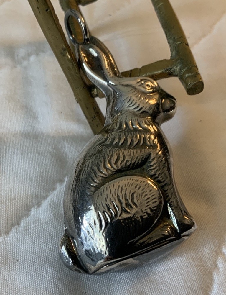 Vintage Silver Bunny Rabbit Pendant, Unsigned