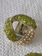 Dodds Vtg Ribbon Earrings & Brooch Pin