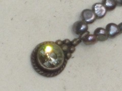 vintage sterling silver pendant iridescent keshi pearl necklace jewelry