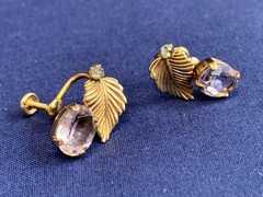 Vtg Van Dell Gold Filled Screw Back Earrings Jewelry Amethyst Color *READ*