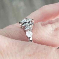 Antique Art Deco Round Cut Lab Created Diamond Womens Engagement 925 Silver Ring
