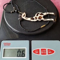 Vintage Ethnic Giraffe Carved Pendant Tribal Boho African 18″ Necklace N3