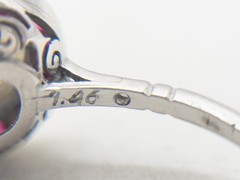Antique 1920s $15,000 3ct SI H Natural Old Euro Diamond Ruby Platinum HALO Ring