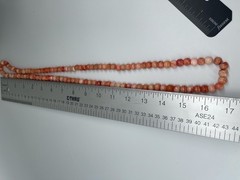 VTG Pink Salmon Coral Bead Necklace 33in Graduated Endless Strand