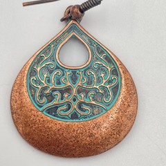 Vintage Copper & Bronze Tone Teardrop Earring Lot 3 Pair Filigree Patina Set
