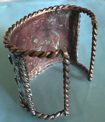 Vtg unsigned Mid Century Modernist Brutalist Silver Copper Cuff Bracelet