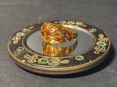 Vintage Joan Rivers Domed Gold-Tone Enamel Ring Size 11.25