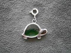 Jez (Jezlaine) Tortoise Vintage Sterling Silver Bracelet Charm Pendant 2.4g