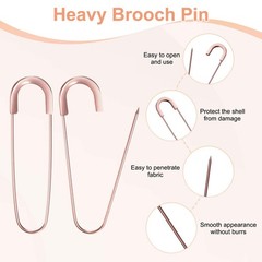 M METERXITY Safety Pins Rose Gold 3.15 inch 10 Pack Brooch