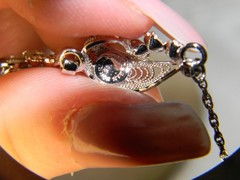 Vintage Sorrento Sterling Rhinestone Filigree Necklace