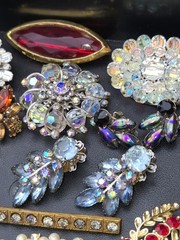 High End All Vintage Rhinestones Crystals Costume Jewelry Lot Signed