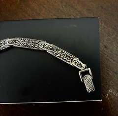 Vintage Sterling Silver 925 Marcasite Bracelet 7.25″