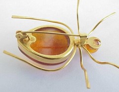 ✅BALTIC AMBER RUSSIA SOVIET INSECT SPIDER BROOCH 22k GOLD JEWELRY 老琥珀 PIN ORDER