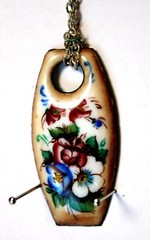 Vintage Unique Enamel Hand Painted Russia Finift Jewelry Necklace 4 Variation#74