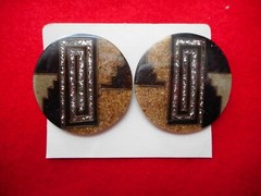 VINTAGE Art Deco Design, ROUND SHAPE, Glitter CLIP Earrings from France