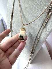 Vintage Designer 1990s 2000s y2k Bling Modernist *2 Necklaces STACK* Lot Unique