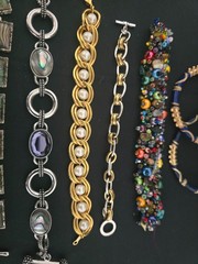 Mixed metal materials bracelet lot 8