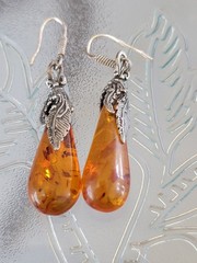 Vintage Sterling Silver Amber Ring/Earrings & Pendant Same Day Shipping Read