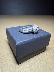 Vintage India Natural Black & White Diamond Sterling Silver 925 Ring Size 8