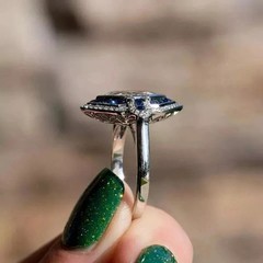 3Ct Art Deco Style Lab Created Diamond Engagement Wedding 14K White Gold FN Ring