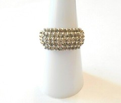 Vintage 14K Yellow Gold & White Gold Set With Diamonds Ring Cluster/Pave Style