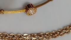 Vtg Butterfly Charm Lock & Key Necklace 24″ & Crystal Wires Bracelet Set