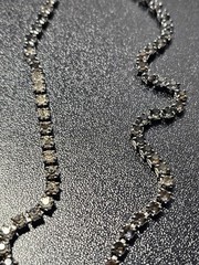 Vintage Black Rhinestone Cross Necklace Tennis Chain Gothic Religious Pendant