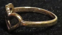 Vintage Used Two Hearts Together 18K HGF Ring Size 4.75 Tiny Pinky Unbranded GUC