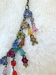 RARE Victorian Revival flower necklace colorful Modernist Jewelry y2k boho fairy
