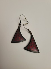 Vintage Sea Gems Celtic Lands Cloisonne Enamel Earrings