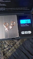 Vintage 1990-s 14 Ct Rolled Gold Zircons Earrings-Hallmarked 585 RG