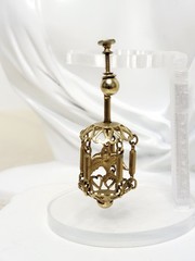 Pair Vintage Gold Tone Dangle Screw-Back Bird Cage Earrings