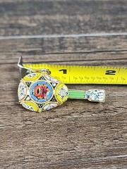 ITALIAN MICRO MOSIAC MANDOLIN BANJO PIN MUSICAL INSTRUMENT GLASS MILLEFIORI TILE