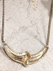 1. Vintage Statement Necklace, 1/2 CT Lab Created Diamonds, 14kt Gold over Brass