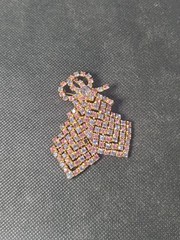Vintage Signed Kramer New York 2.5″ Pink Blue Rhinestone Brooch See Description