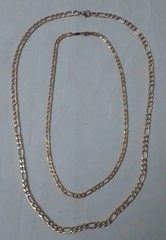 Vintage Lot of 2 Gold-Tone Stackable Flat Chain Necklace 16 – 24 inch
